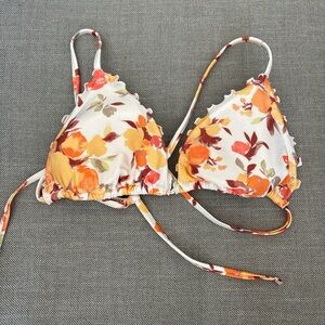 Abercrombie & Fitch Floral Bikini Top - Orange and Yellow